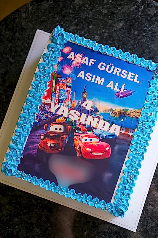 Butik Büyük Araba Resimli Pasta
