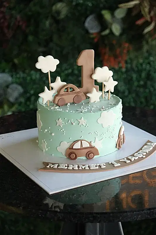 Butik Yeşil Arabalı Pasta